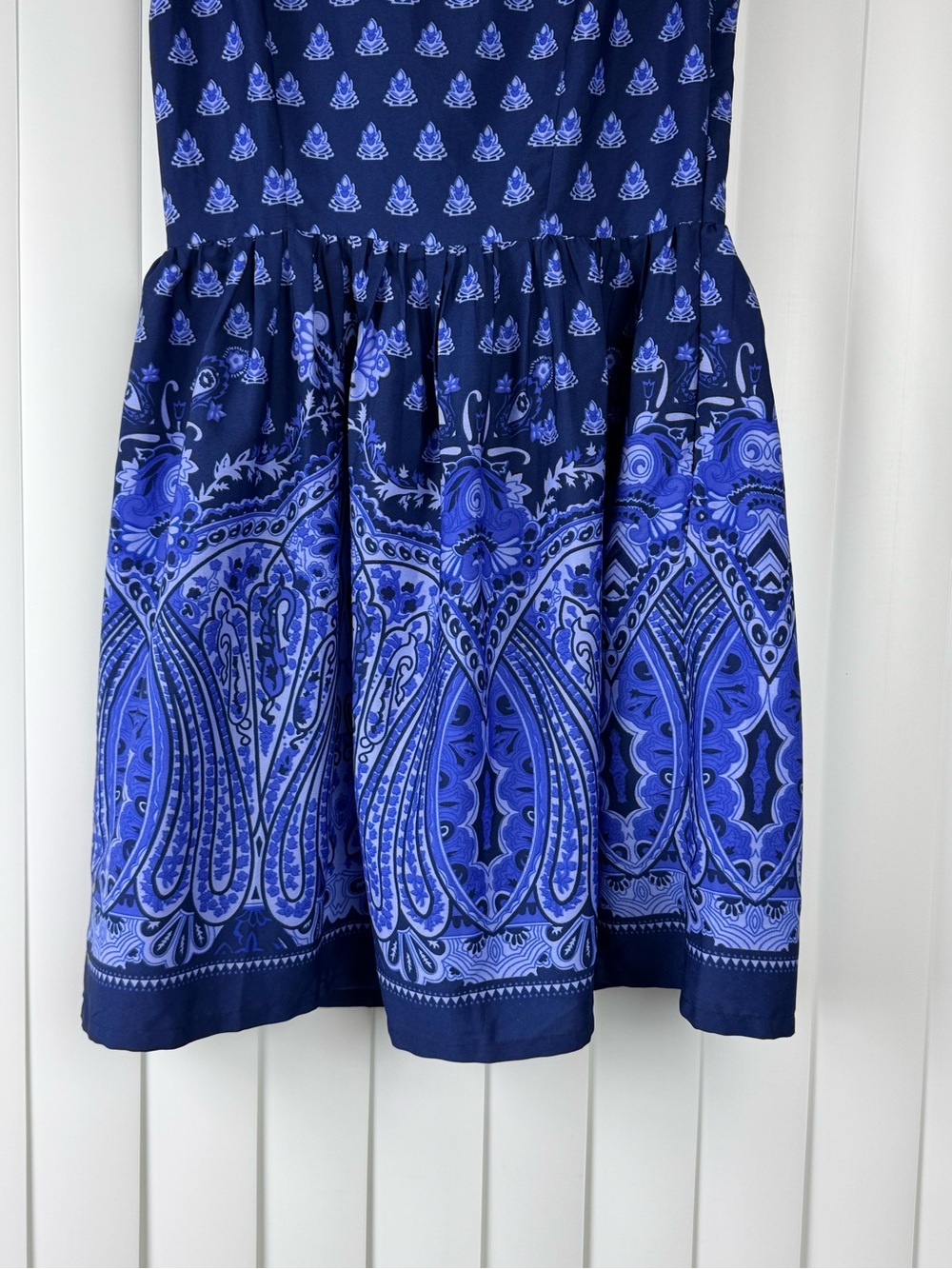 Pinky Navy Blue Paisley Sleeveless Dress Women's Small Boho Floral Print - Picture 5 of 8